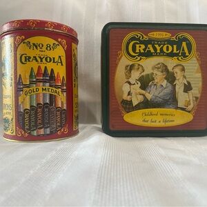 Crayola Yellow & Red Vintage-Style Tin Set